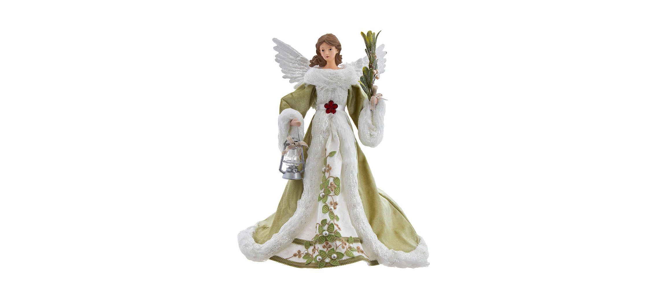 16-Inch Mistletoe Kisses Angel Tree Topper
