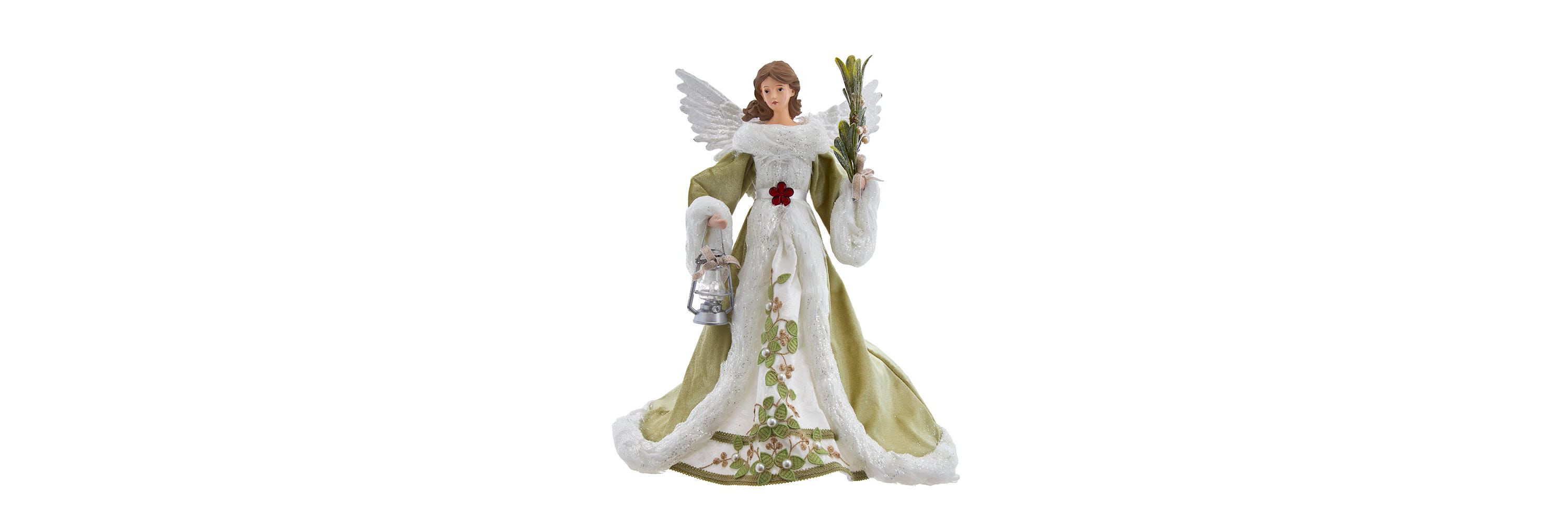 16-Inch Mistletoe Kisses Angel Tree Topper