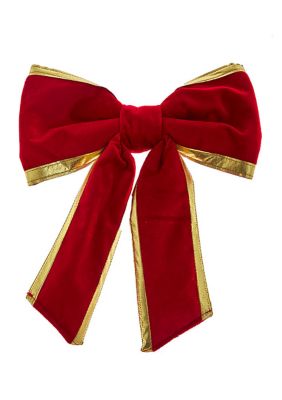 12 Inch Red and Gold Bow