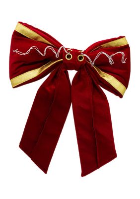 12 Inch Red and Gold Bow