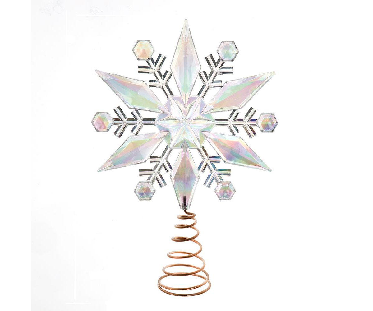 Kurt Adler 12.75-Inch Iridescent Snowflake Tree Topper