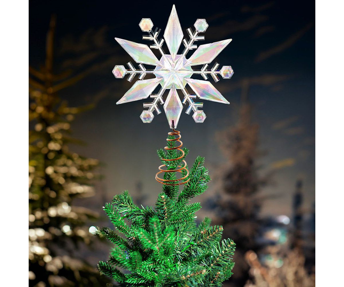 Kurt Adler 12.75-Inch Iridescent Snowflake Tree Topper