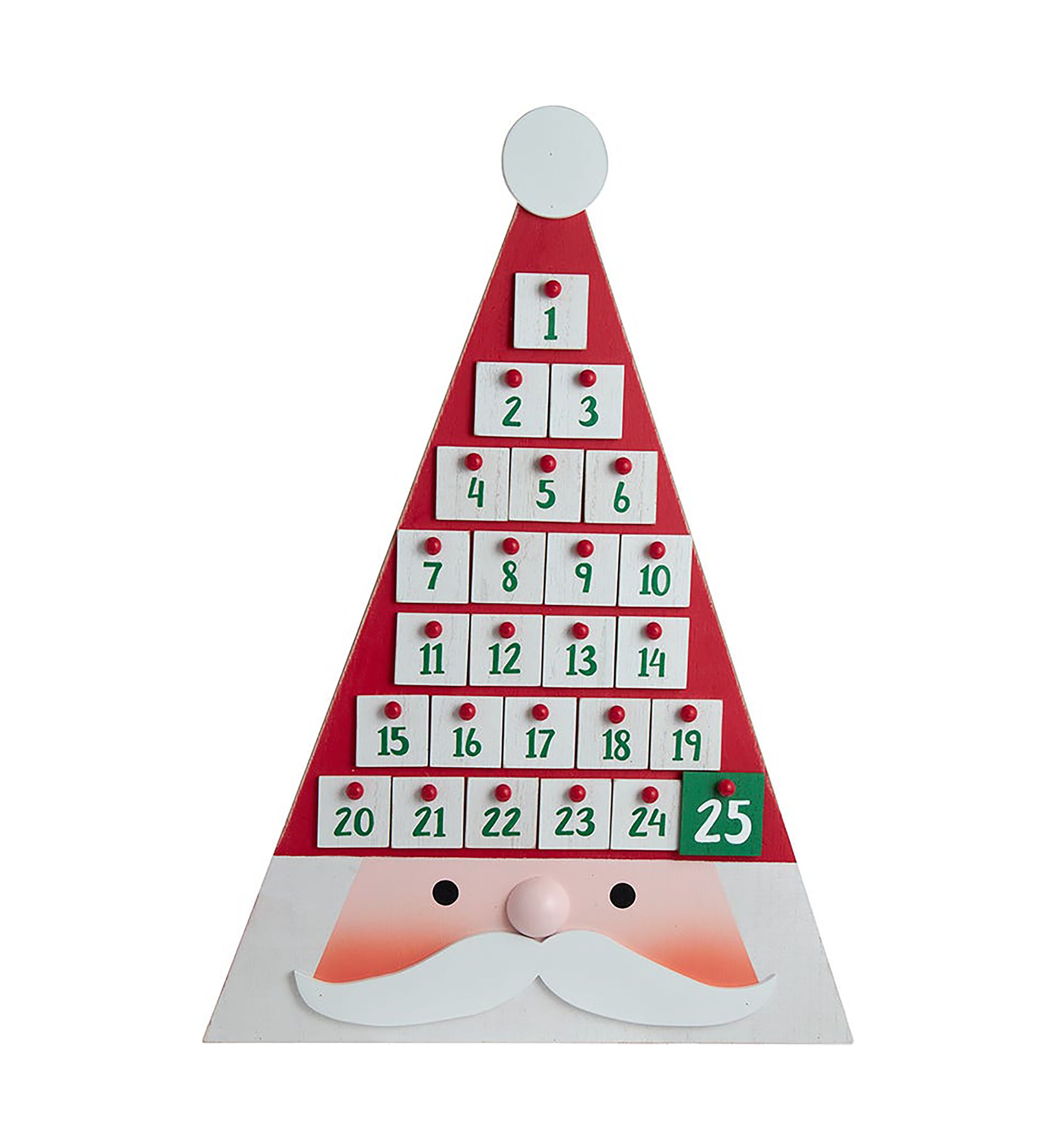 19.7-Inch Triangular Santa Head Advent Calender