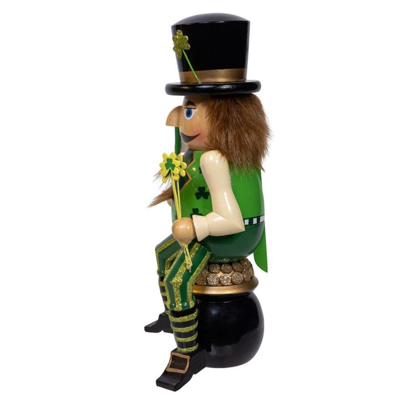 12-Inch Wooden -InchI-Footm A Wee Bit Irish-Inch Nutcracker on Pot O-Foot Gold
