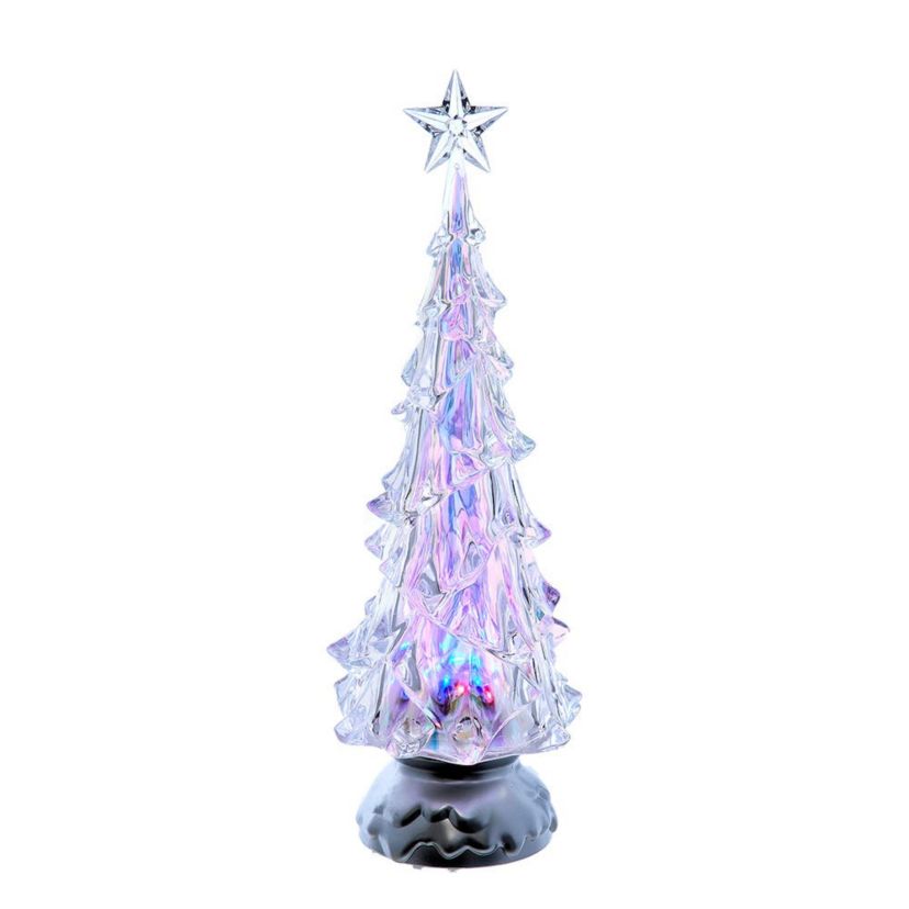 14-Inch Battery-Operated RGB LED Lighted Animated Spinning Tree