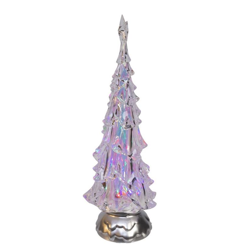 14-Inch Battery-Operated RGB LED Lighted Animated Spinning Tree