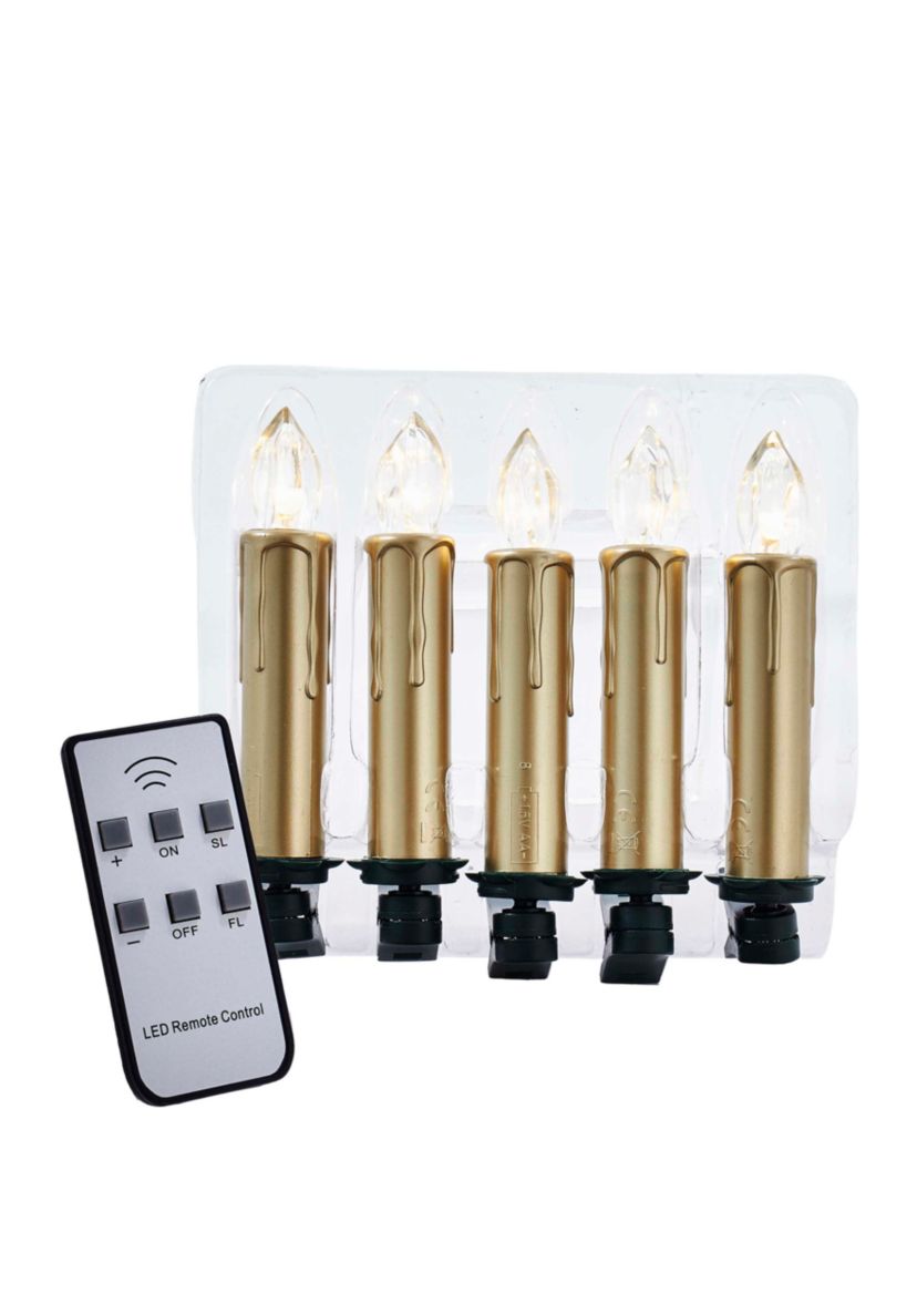 Battery-Operated Taper LED Candle with Clips
