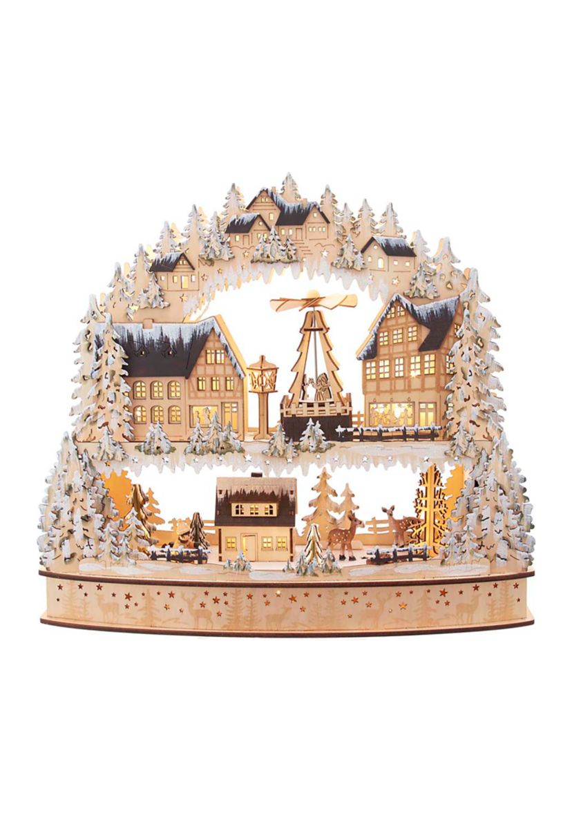Light Up Wooden Village with Motion