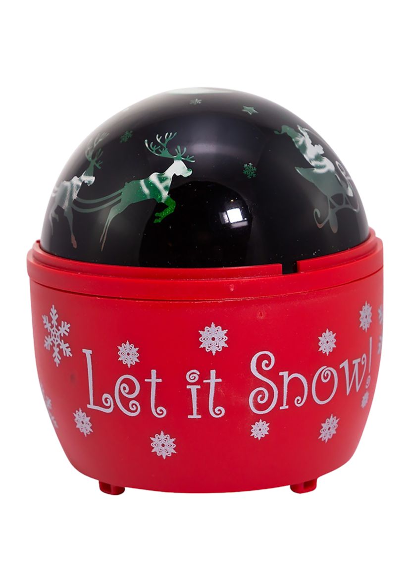 5-Inch Battery-Operated USB Night Light Projector with Red Base