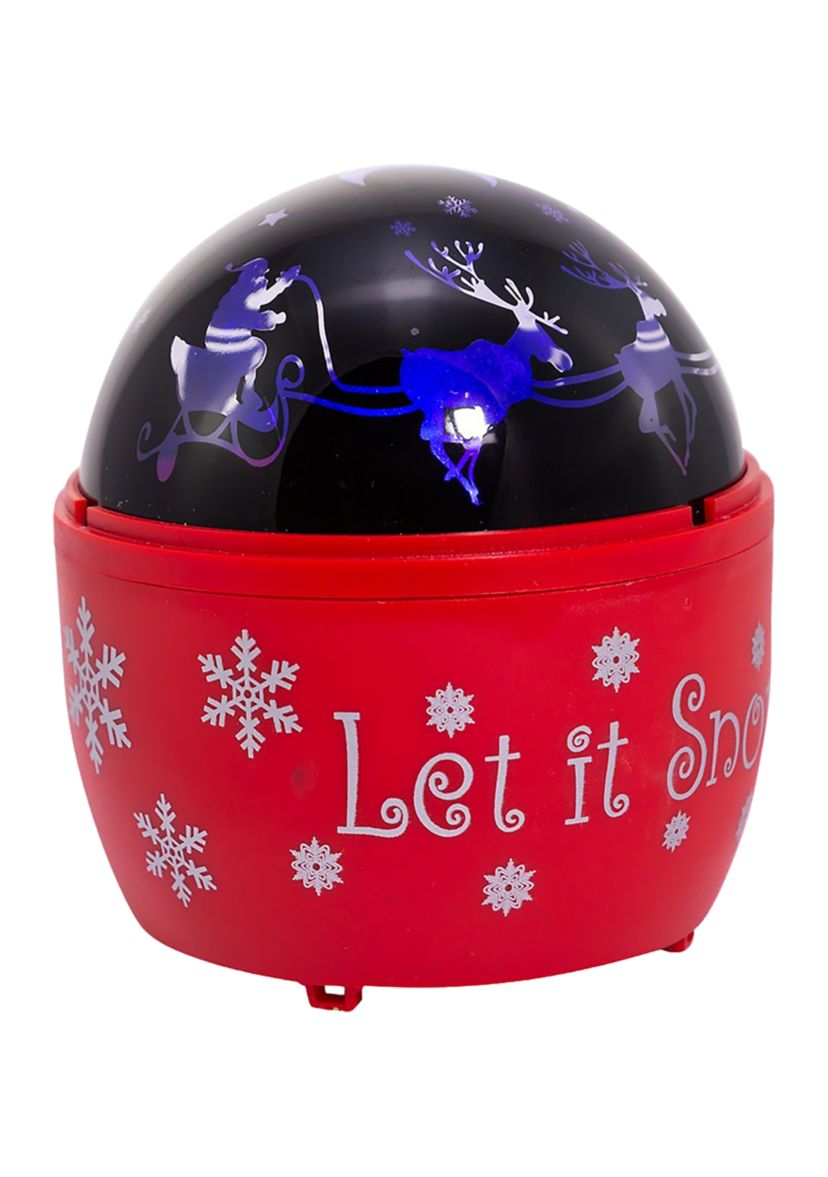 5-Inch Battery-Operated USB Night Light Projector with Red Base