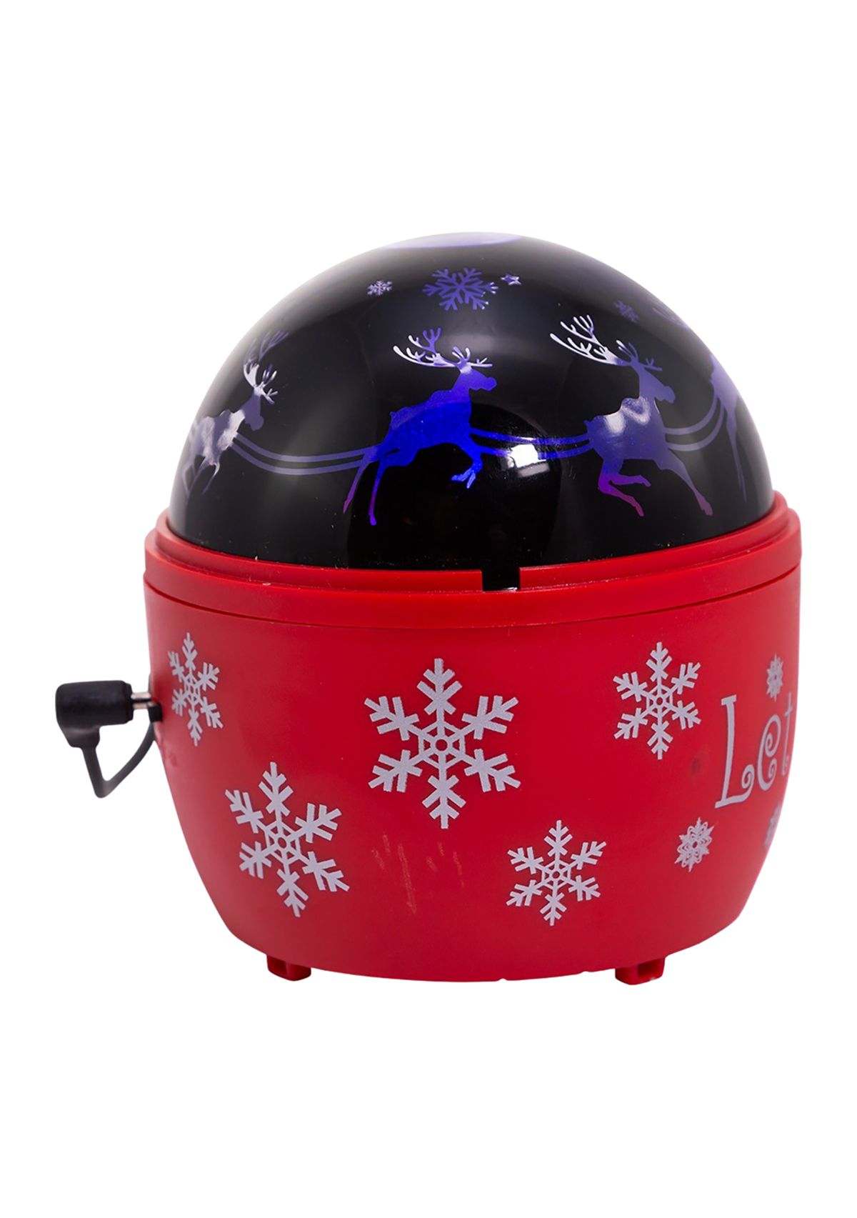 5-Inch Battery-Operated USB Night Light Projector with Red Base