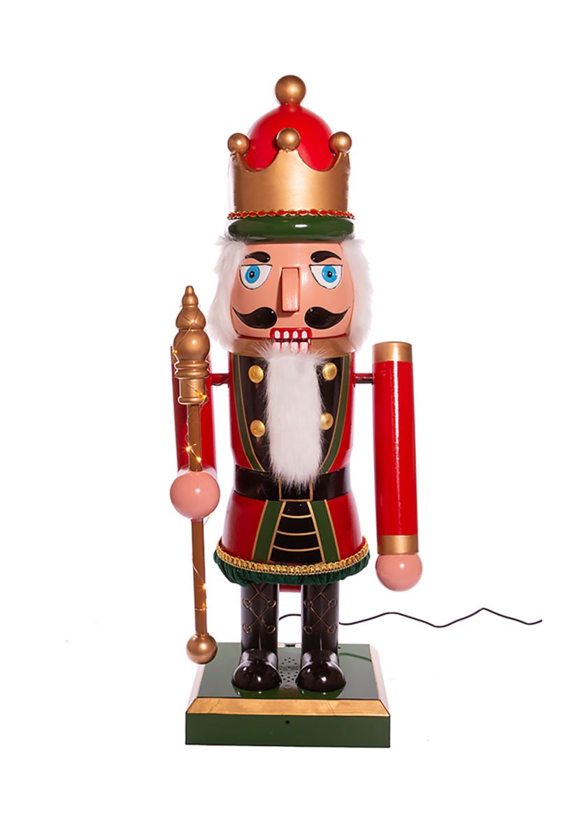 43-Inch Lighted Musical Collapsible Nutcracker