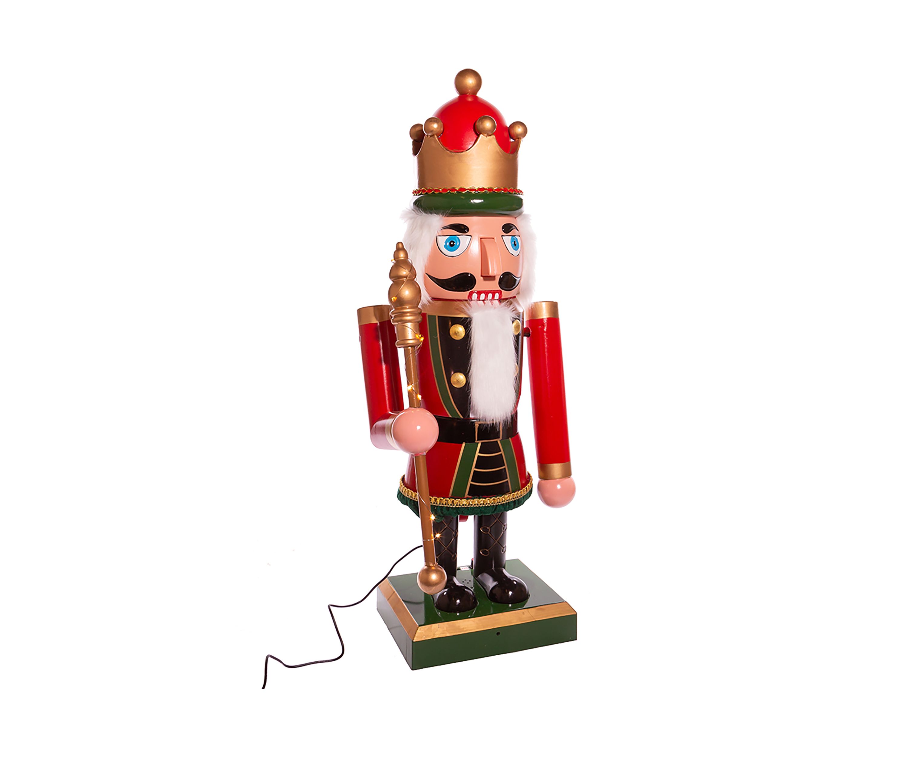 43-Inch Lighted Musical Collapsible Nutcracker