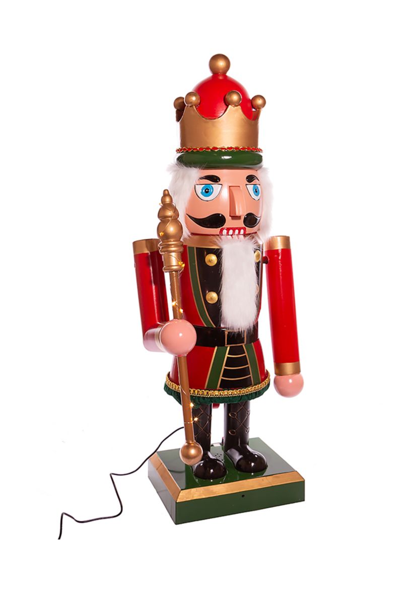 43-Inch Lighted Musical Collapsible Nutcracker