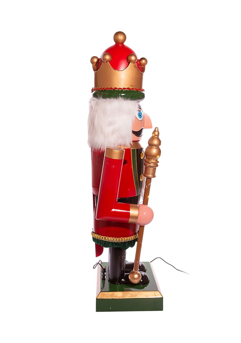 43-Inch Lighted Musical Collapsible Nutcracker