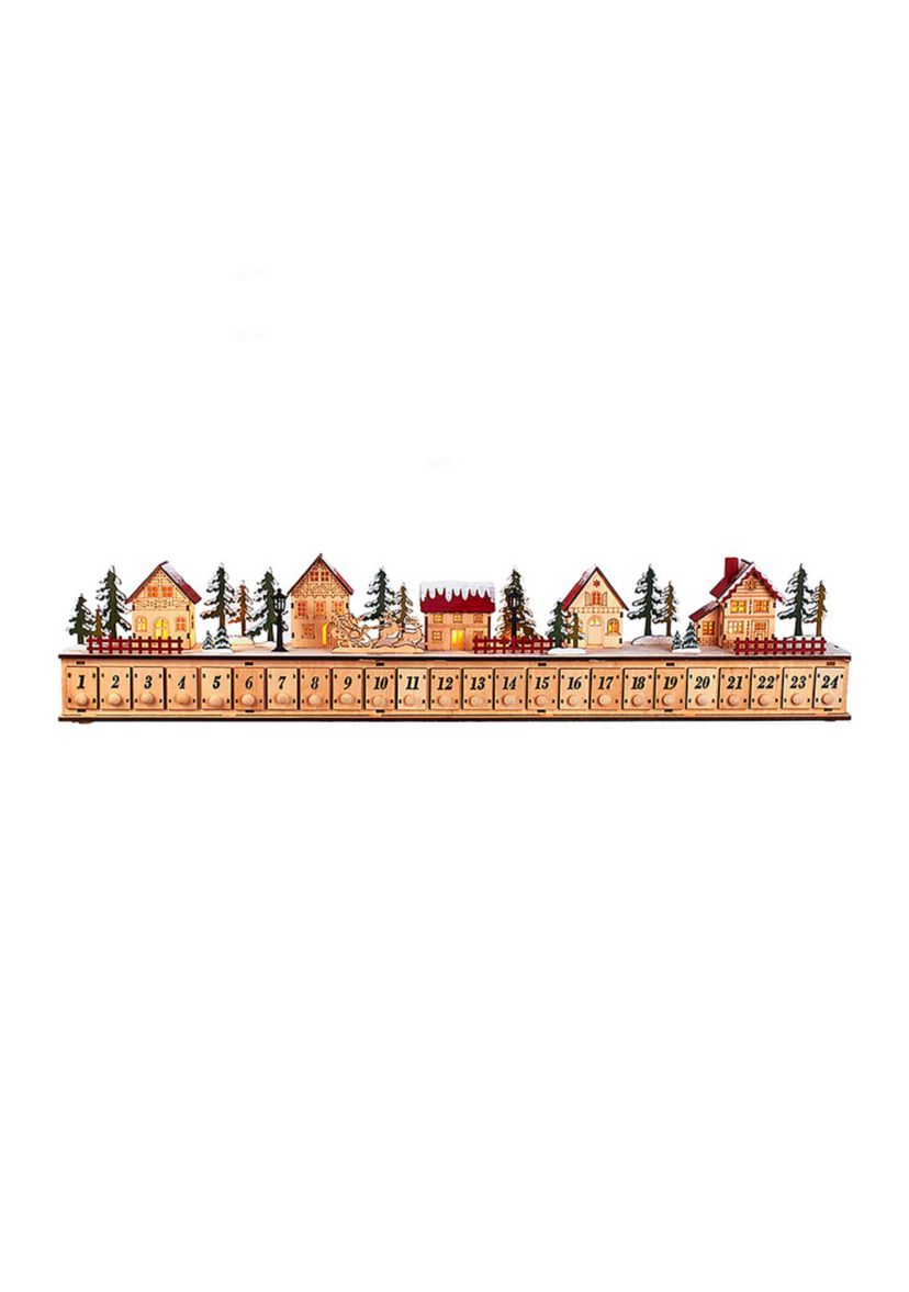 6.7-Inch Light-Up Christmas Village With Advent Calender