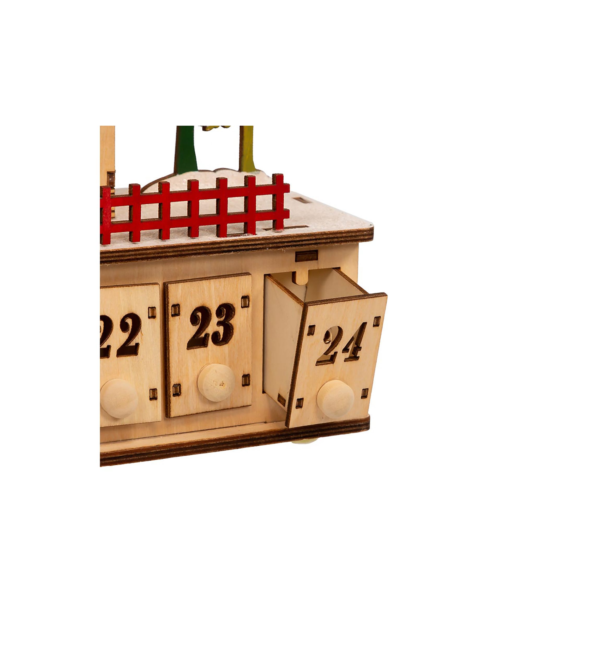 6.7-Inch Light-Up Christmas Village With Advent Calender