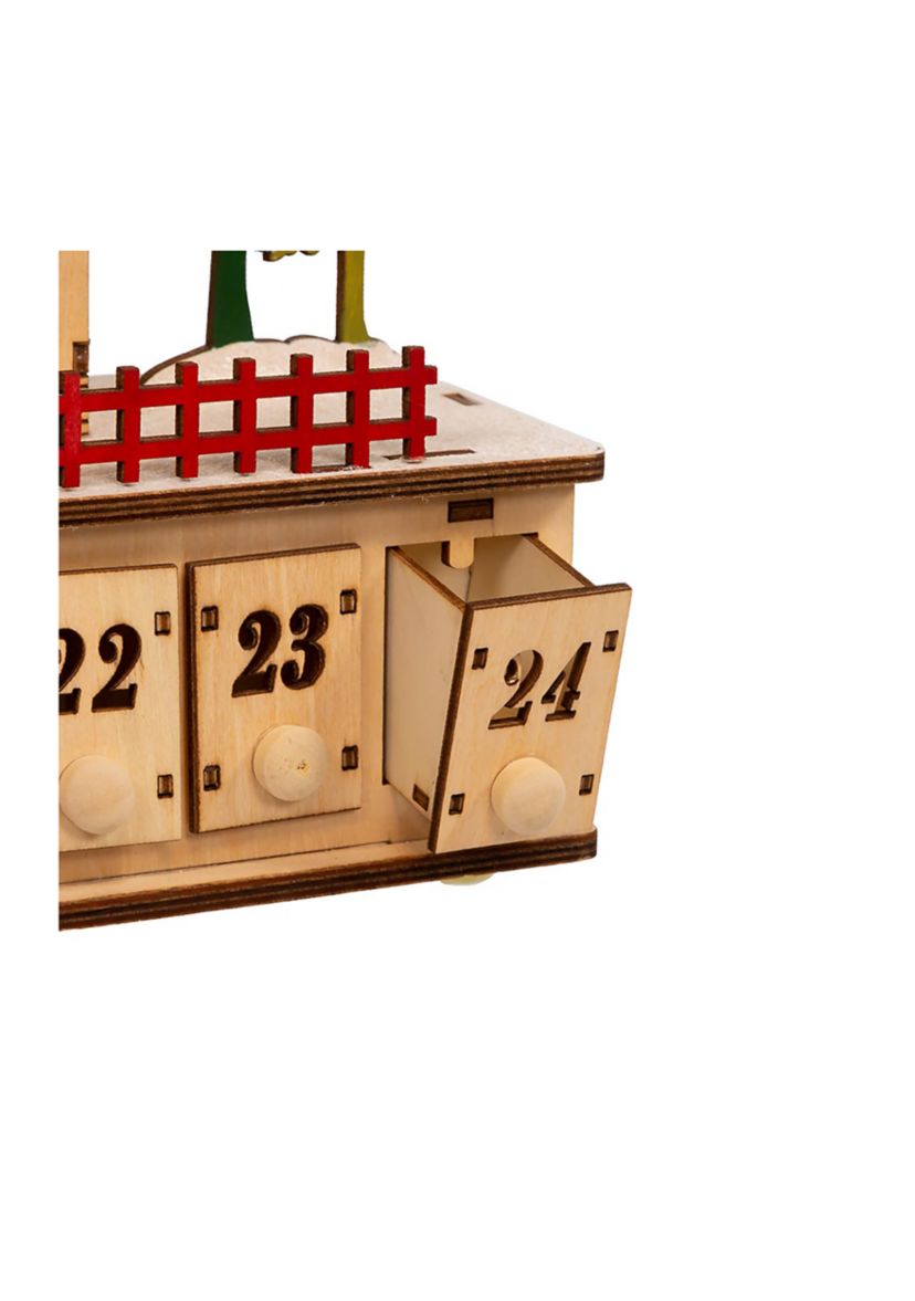 6.7-Inch Light-Up Christmas Village With Advent Calender
