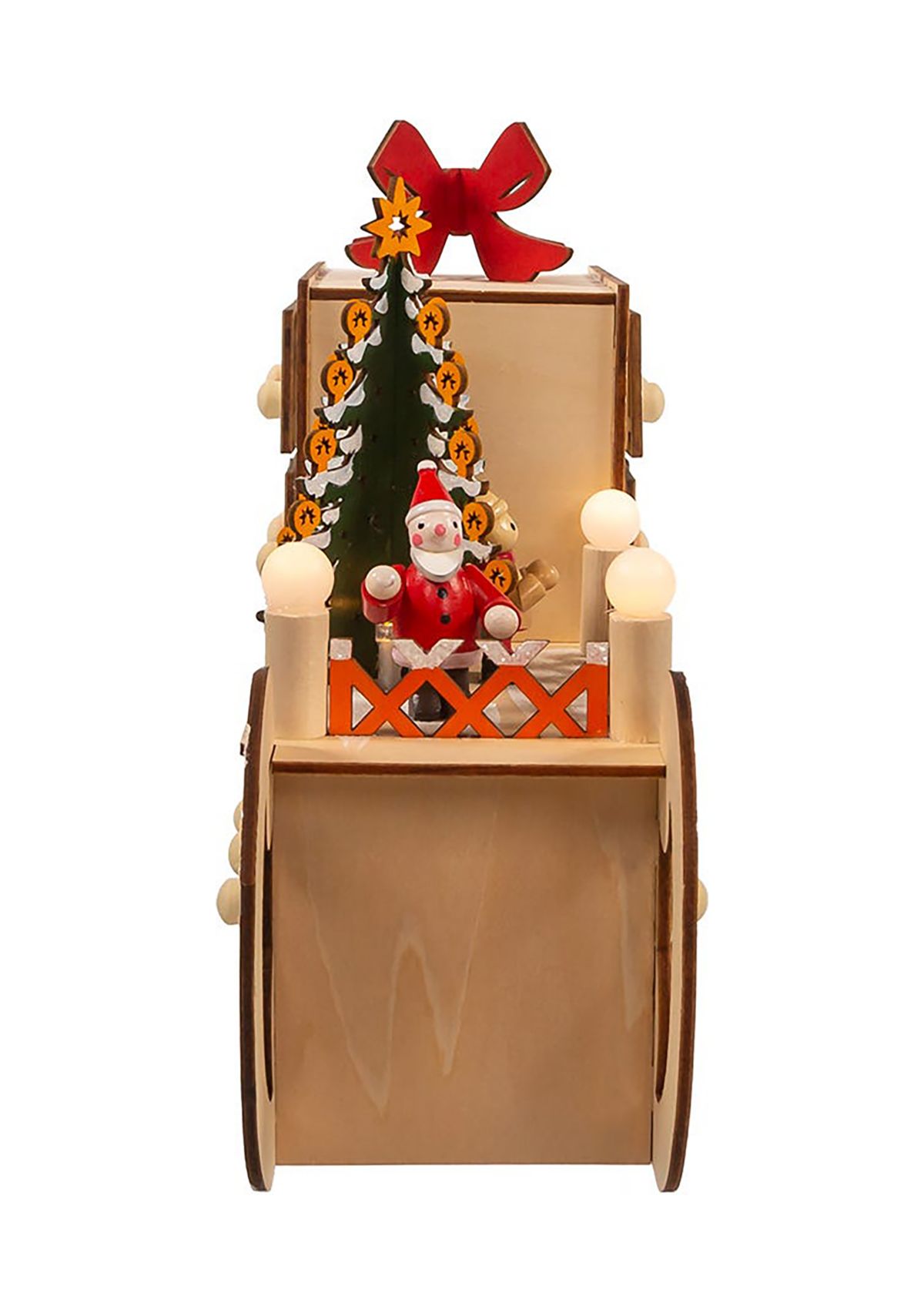 8.30-Inch Battery Operated 6-light LED Santa Sleigh With Advent Calendar