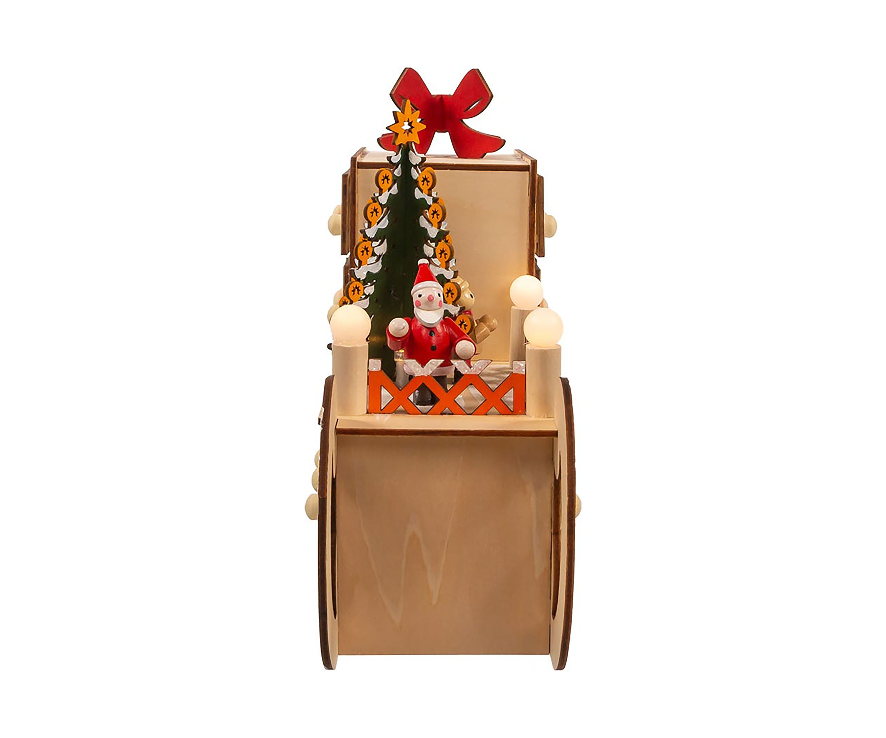 8.30-Inch Battery Operated 6-light LED Santa Sleigh With Advent Calendar