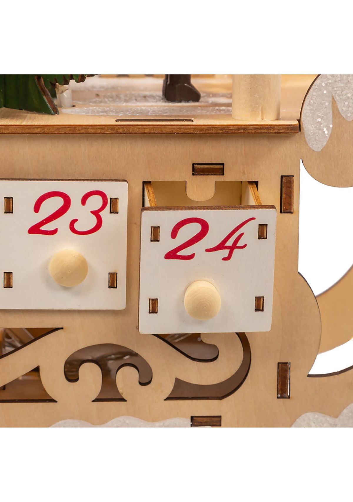 8.30-Inch Battery Operated 6-light LED Santa Sleigh With Advent Calendar