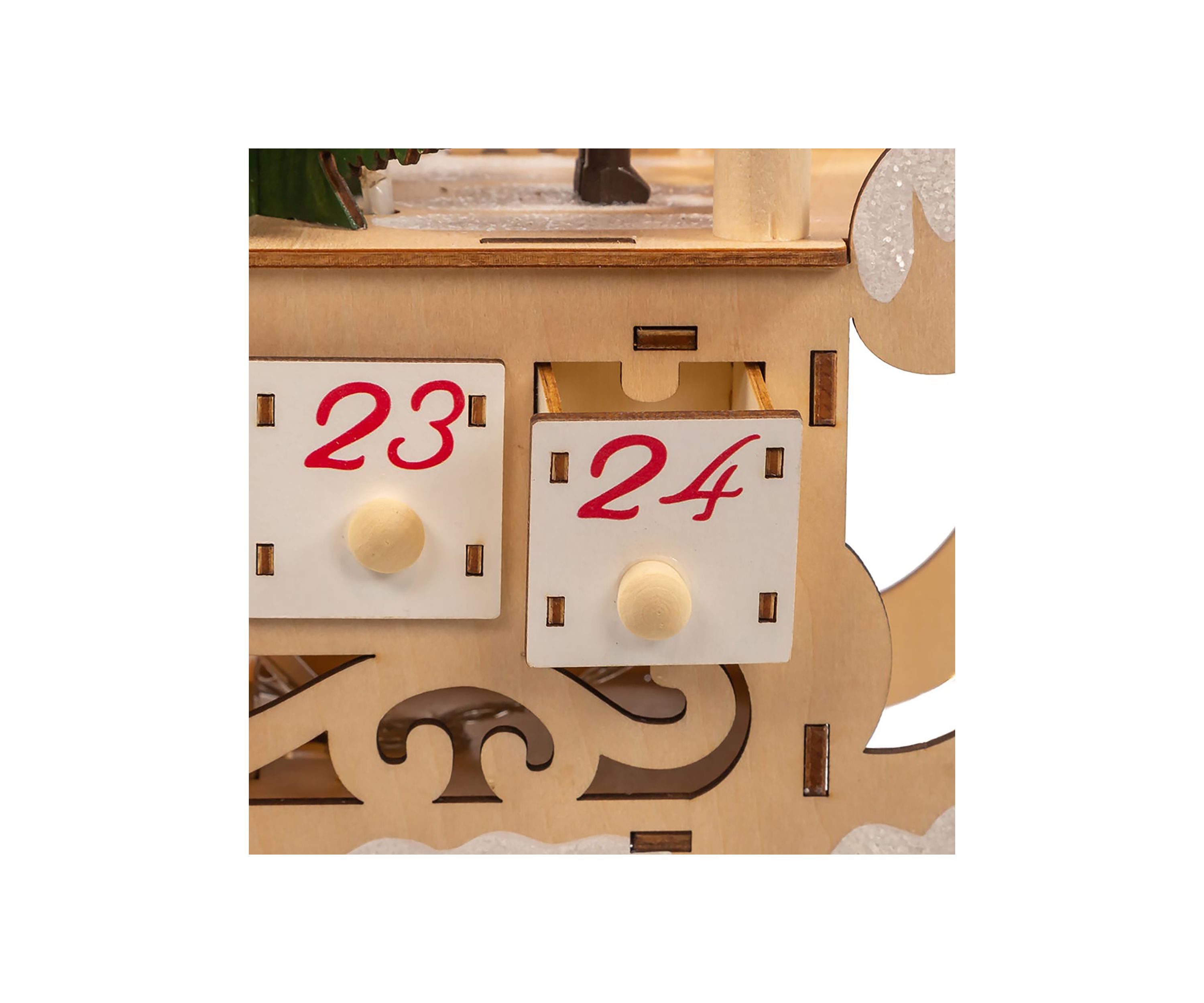 8.30-Inch Battery Operated 6-light LED Santa Sleigh With Advent Calendar