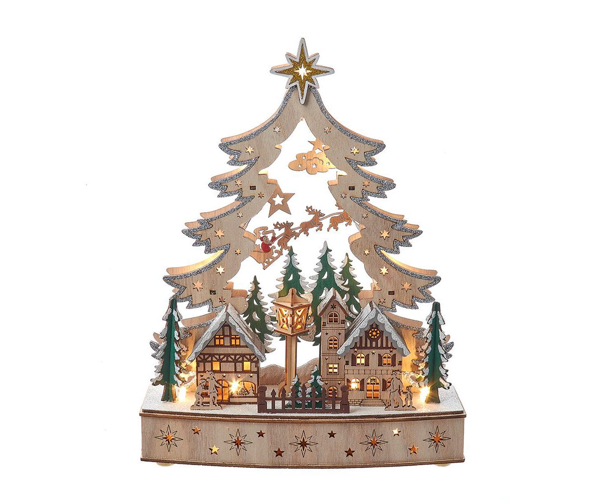 Kurt Adler 12.6-Inch Battery Operated Lighted Christmas Tree Village