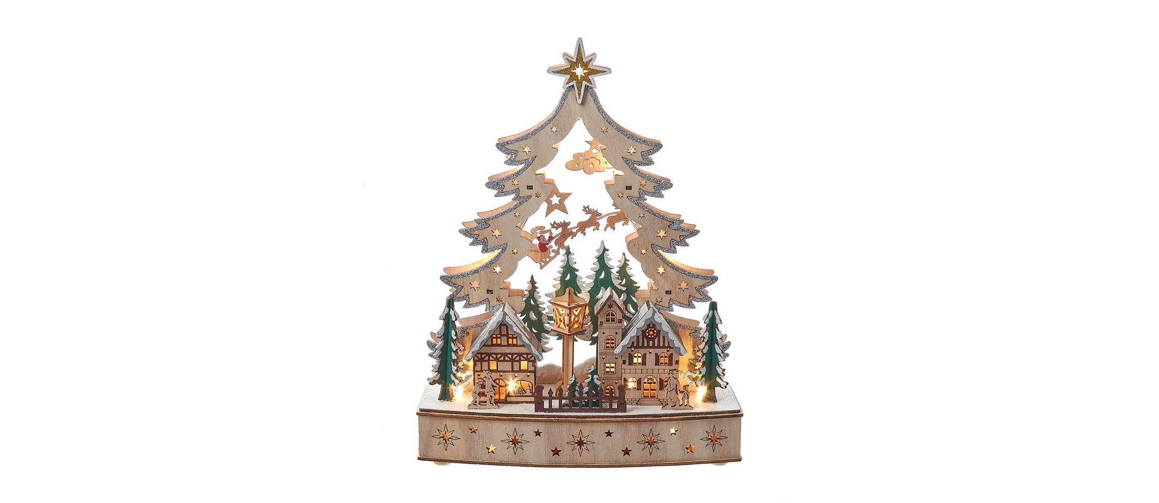 Kurt Adler 12.6-Inch Battery Operated Lighted Christmas Tree Village