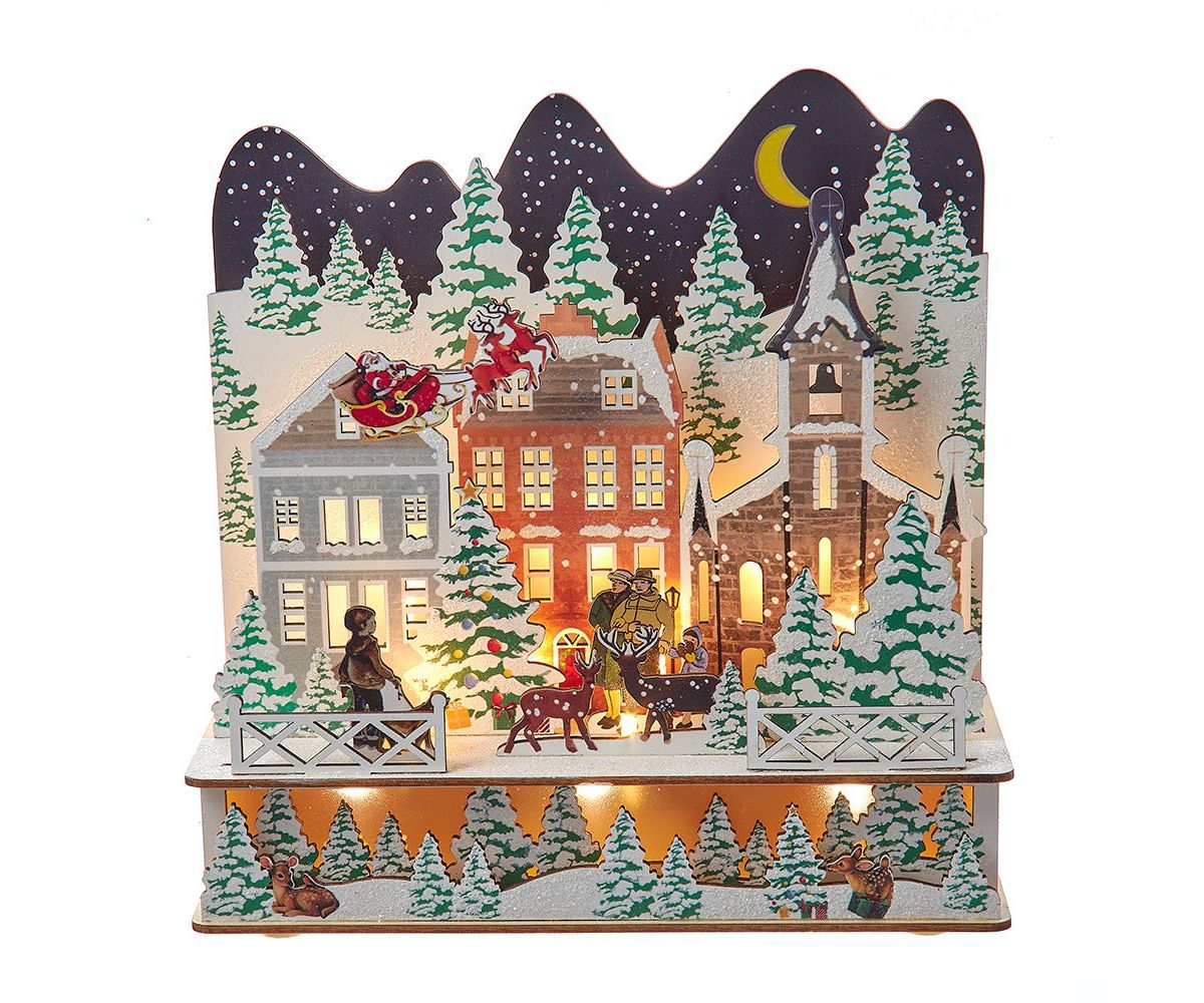 Kurt Adler 9.8-Inch Battery Operated LED Lighted Christmas Tree Village