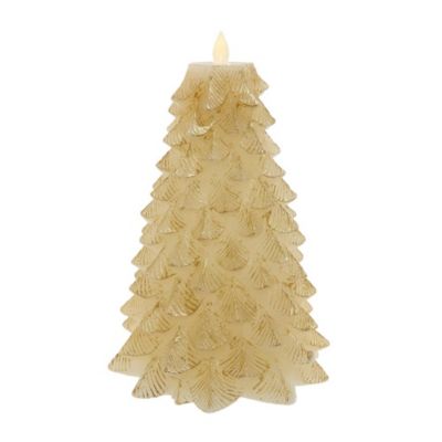 Kurt S. Adler Kurt Adler 9-Inch Battery Operated Gold Christmas Tree Candle with LED Flicker Flame