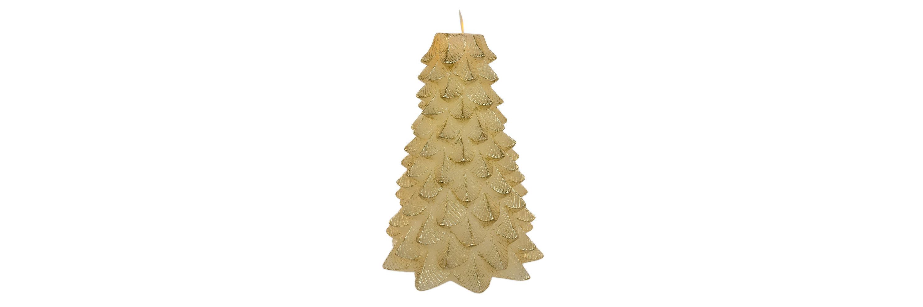 Kurt Adler 9-Inch Battery Operated Gold Christmas Tree Candle with LED Flicker Flame