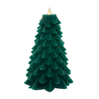 Kurt S. Adler Kurt Adler 9-Inch Battery Operated Green Christmas Tree Candle with LED Flicker Flame