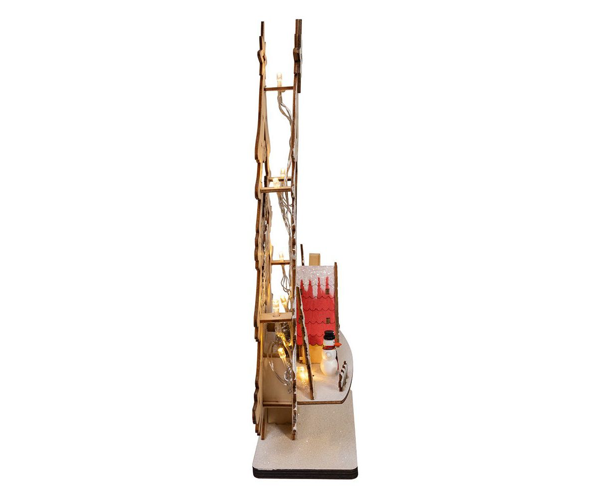 15-Inch Battery Operated 10-Light Tree With Village Scene