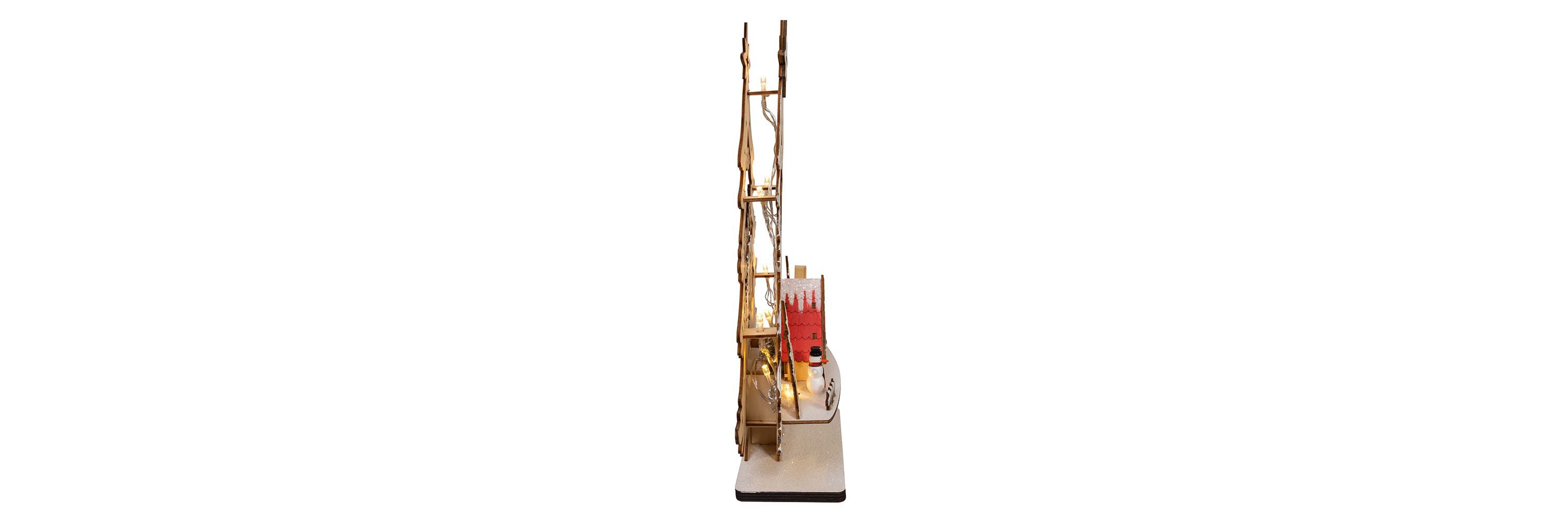 15-Inch Battery Operated 10-Light Tree With Village Scene