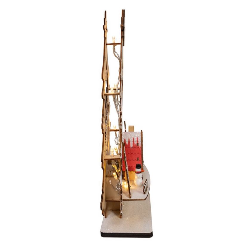 15-Inch Battery Operated 10-Light Tree With Village Scene