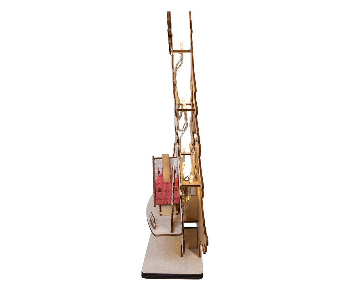 15-Inch Battery Operated 10-Light Tree With Village Scene