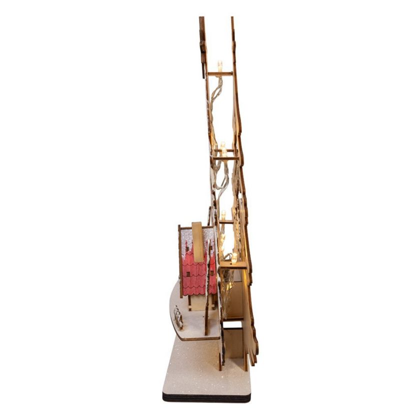 15-Inch Battery Operated 10-Light Tree With Village Scene