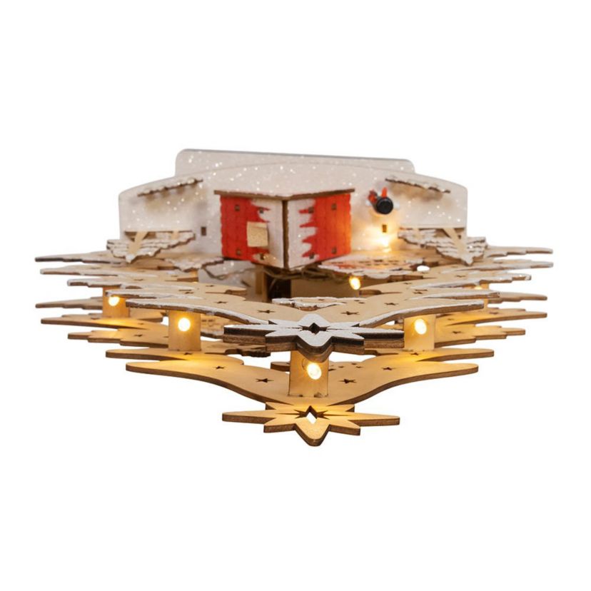 15-Inch Battery Operated 10-Light Tree With Village Scene