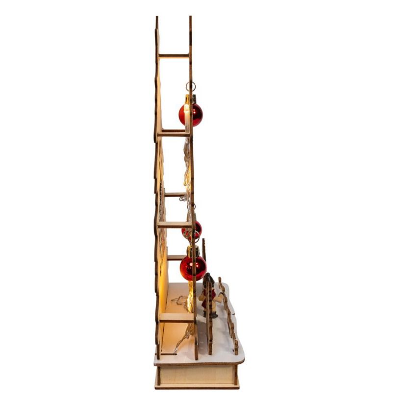 13-Inch Battery Operated LED Lighted Tree With Village Scene Table Piece