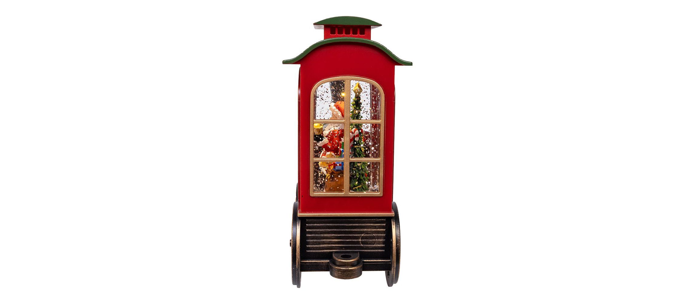 7.625-Inch Battery Operated LED Lighted Santa Train With Spinning Glitter Water