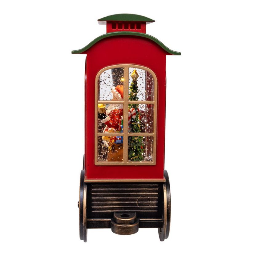 7.625-Inch Battery Operated LED Lighted Santa Train With Spinning Glitter Water