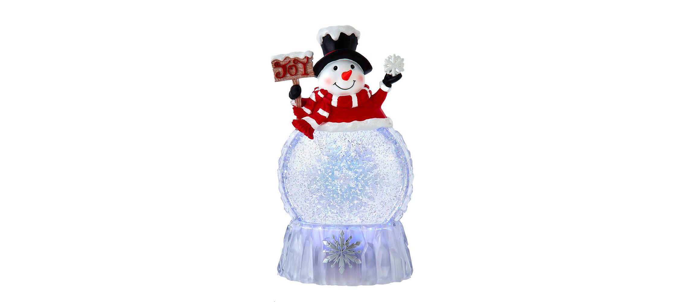 9.25-Inch Battery Operated USB Christmas Snowman Water Globe