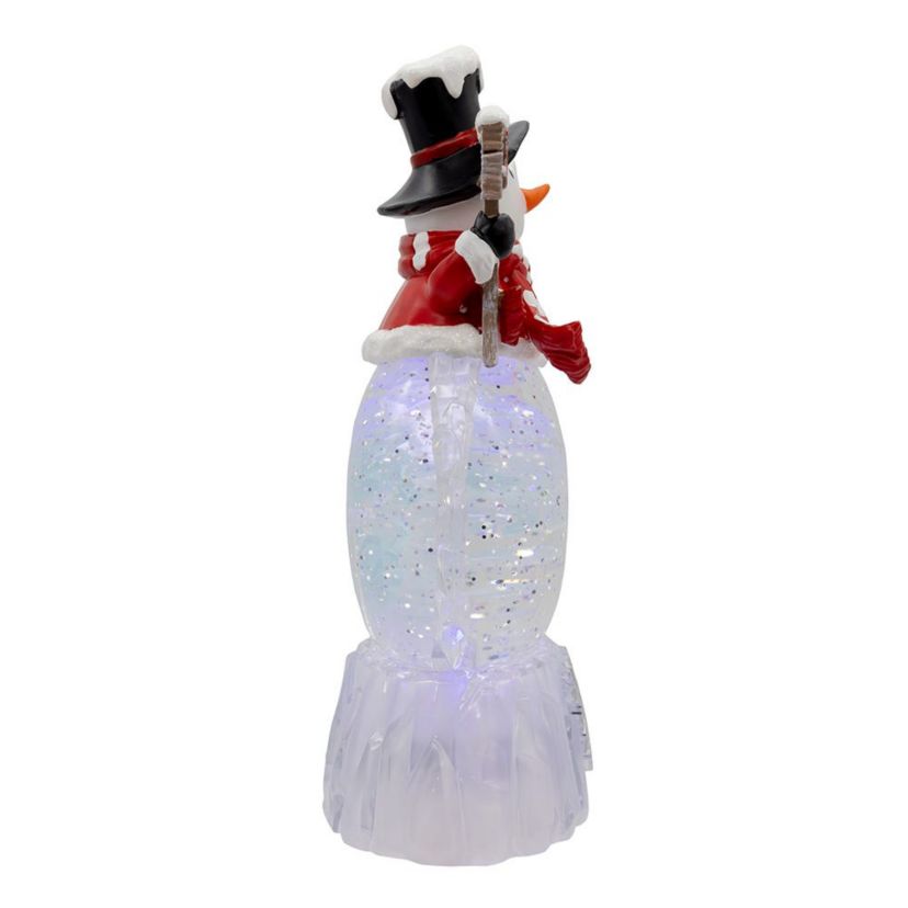 9.25-Inch Battery Operated USB Christmas Snowman Water Globe