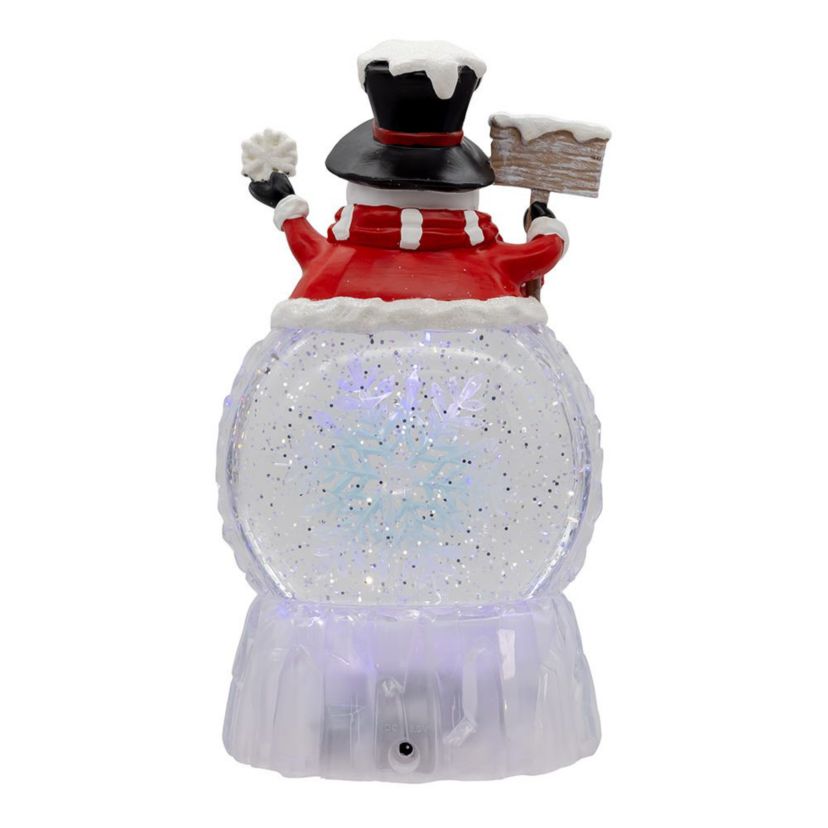 9.25-Inch Battery Operated USB Christmas Snowman Water Globe