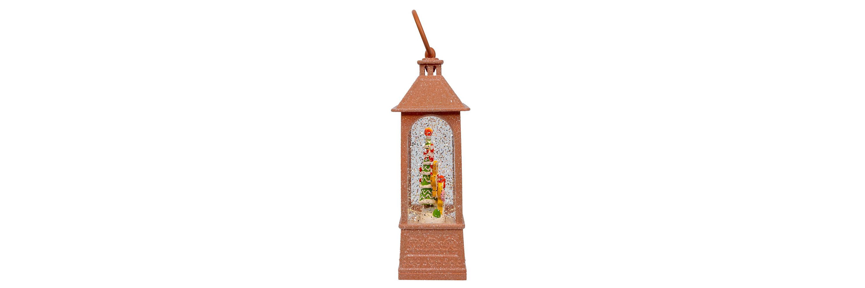 8.37-Inch Battery-Operated USB LED Lighted Gingerbread Water Lantern