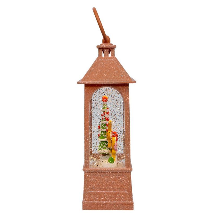 8.37-Inch Battery-Operated USB LED Lighted Gingerbread Water Lantern