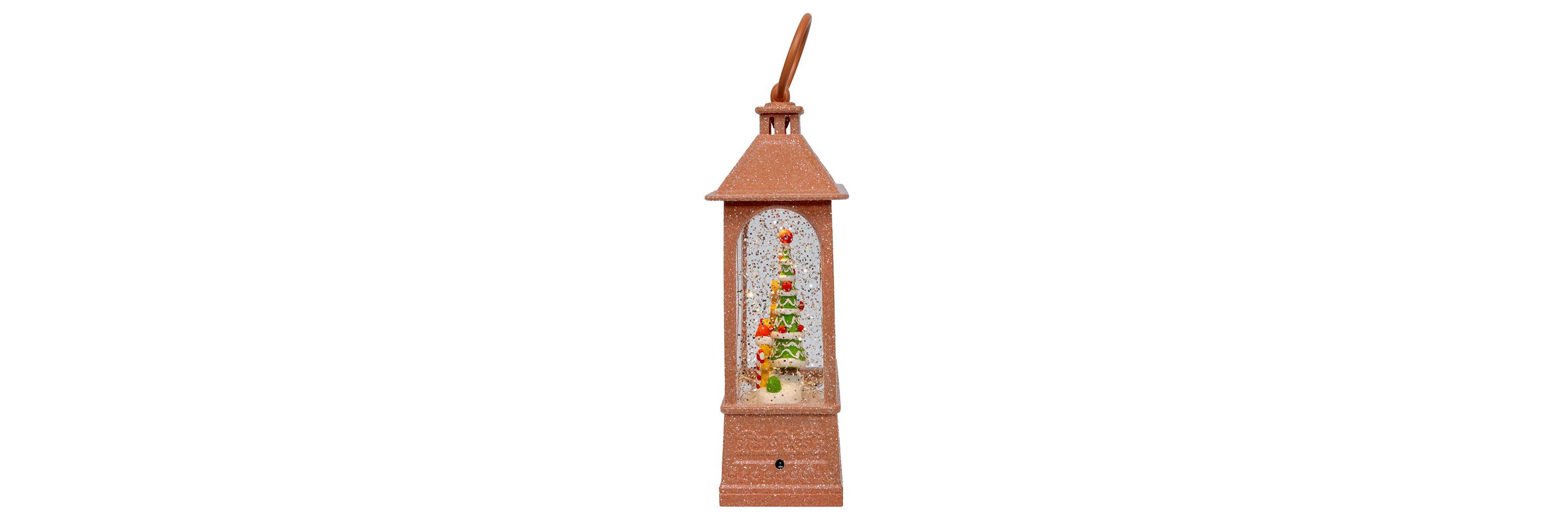 8.37-Inch Battery-Operated USB LED Lighted Gingerbread Water Lantern
