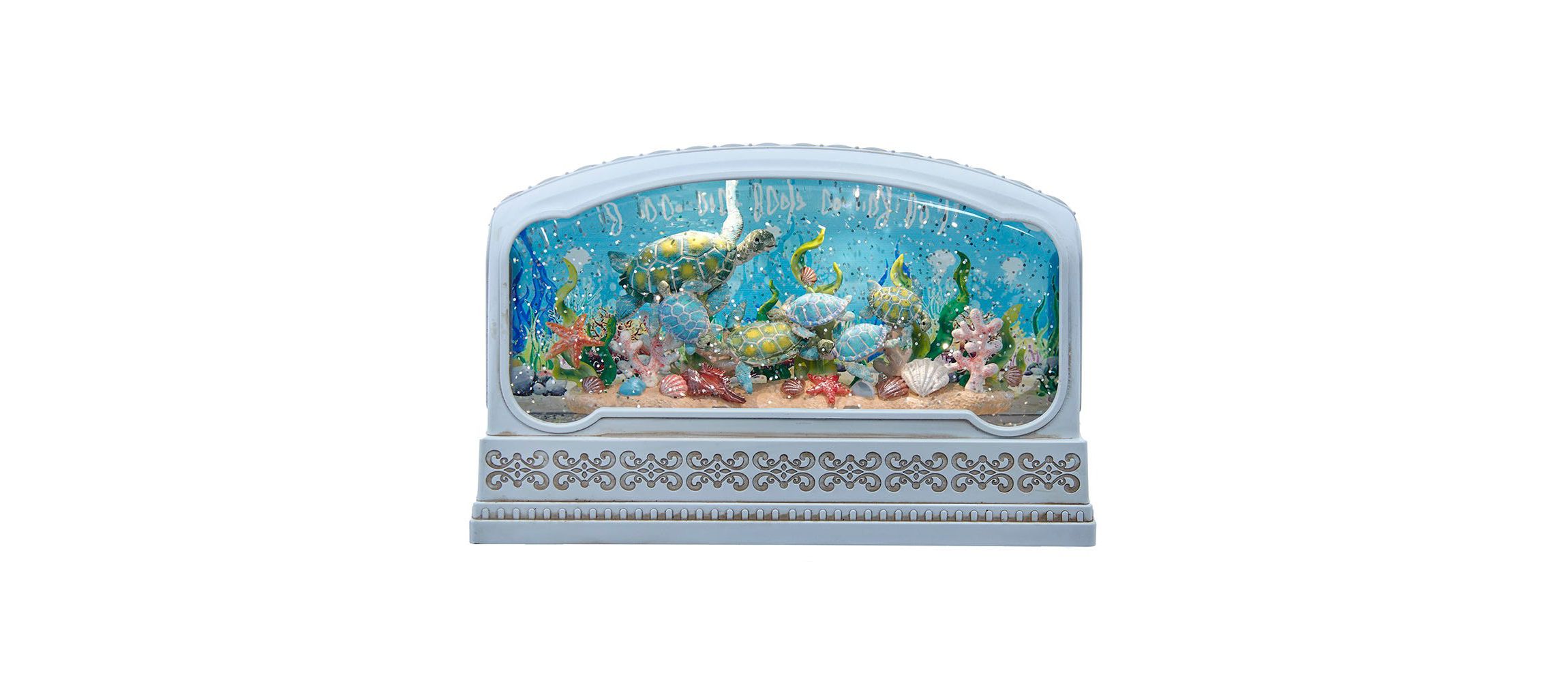 6-Inch Battery Operated USB LED Lighted Marine Scene Water Lantern
