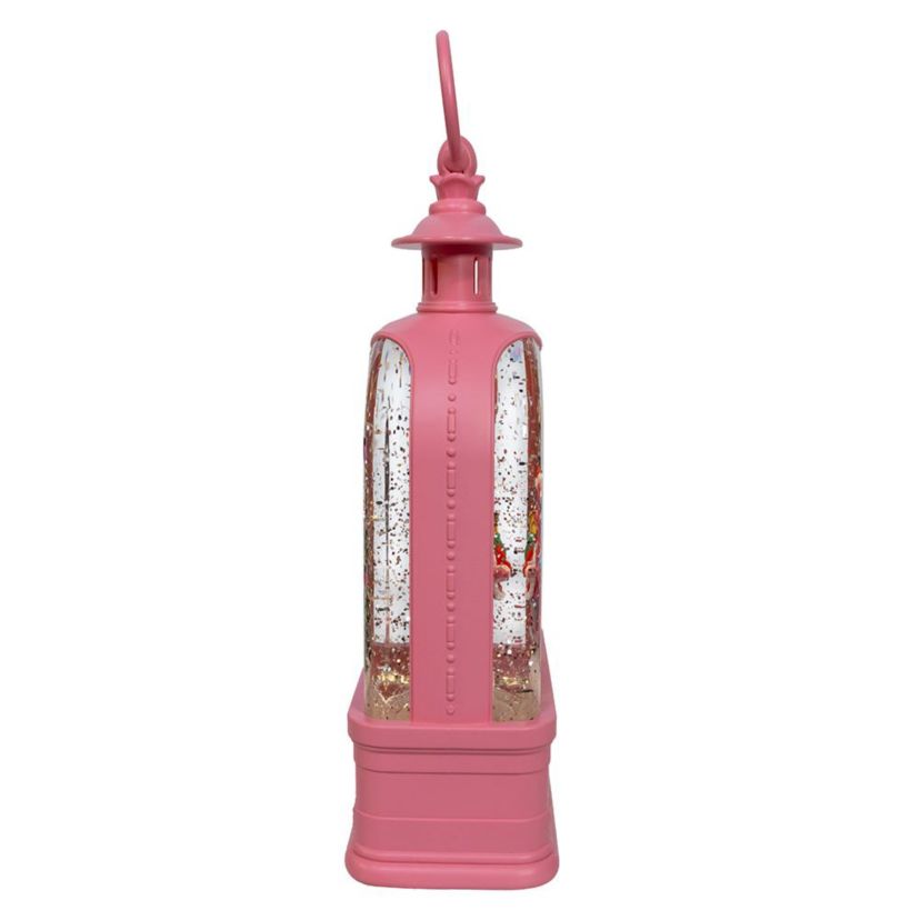 9.75-Inch Battery Operated USB LED Lighted Flamingo Riding Motorcycle Water Lantern