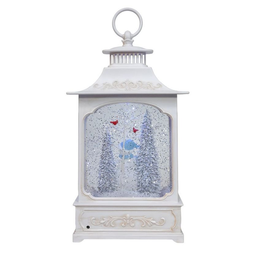 12.75-Inch Battery Operated USB LED Lighted Snowmen and Penguins Water Lantern